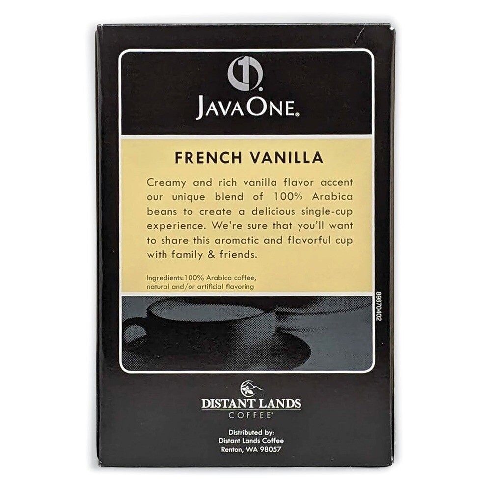 Java One 70400 Single Cup Coffee Pods - French Vanilla (14/BX) New