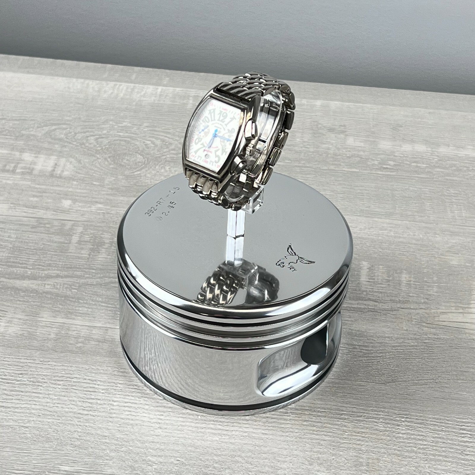 Jacobs Radial Engine WWII Airplane Polished Piston Pilots Watch Display Stand