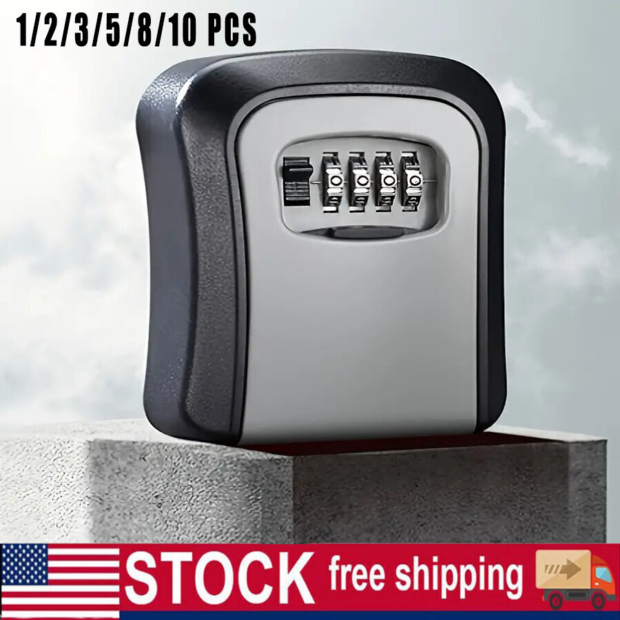 4-Digit Key Safe Lock Box Combination Wall Mount Security Storage Case Organizer