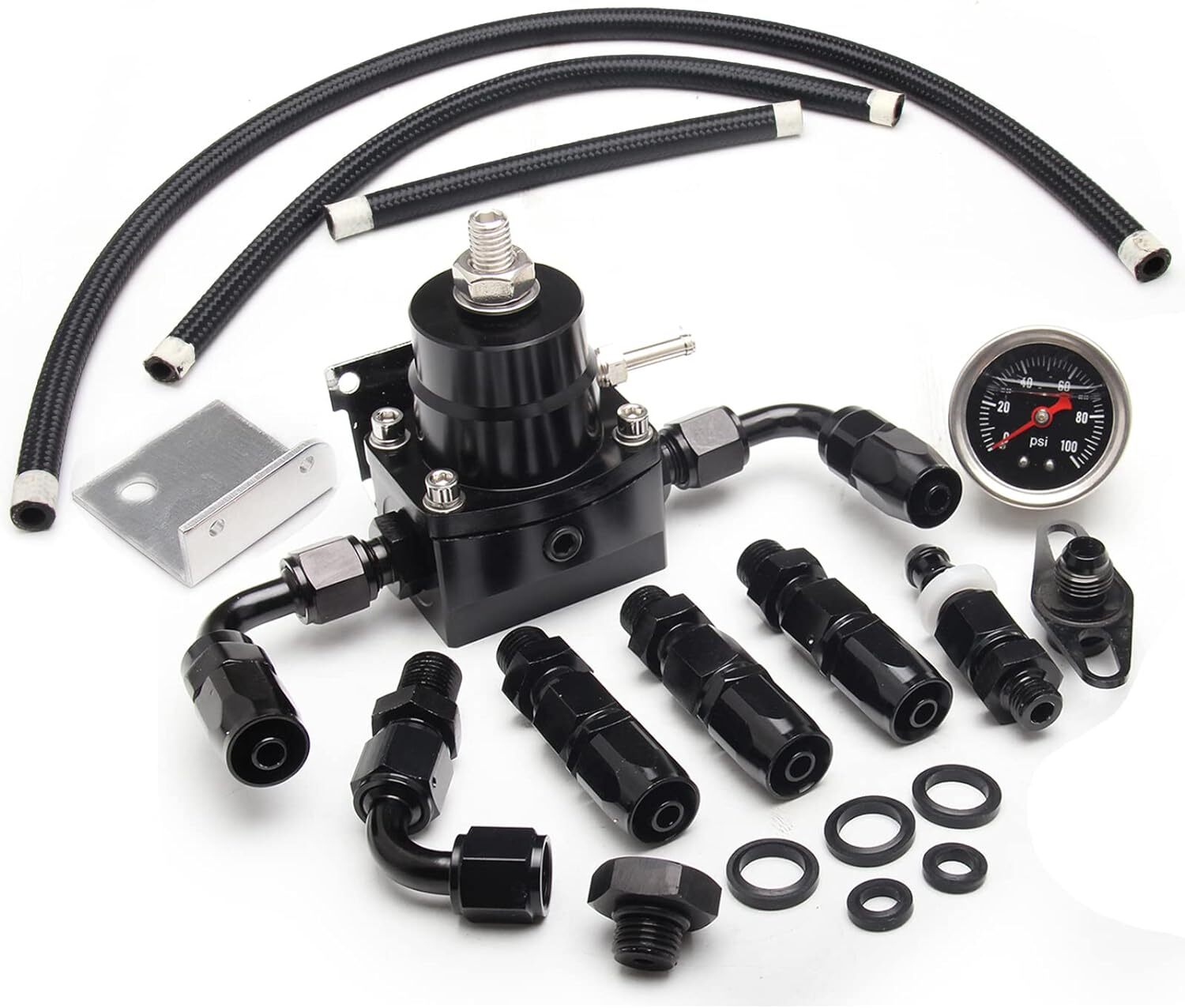 EFI Adjustable Fuel Pressure Regulator Kit with Gauge 6AN Fitting