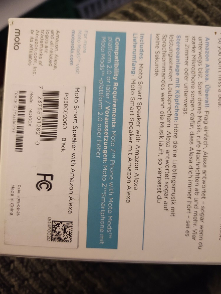Motorola Moto Mod Smart Speaker Amazon Alexa