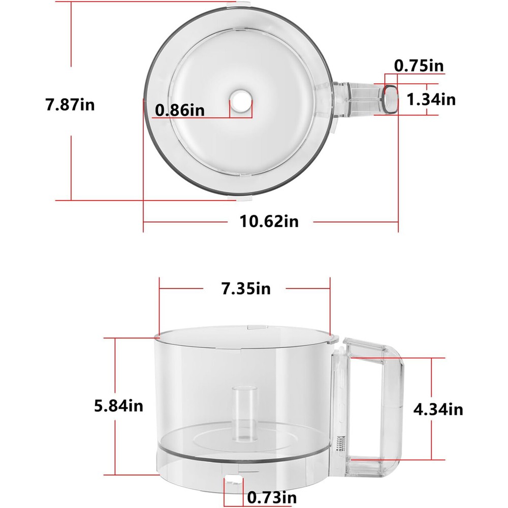 Fits Robot Coupe 112203 R2N Food Processor 3 Quart Clear Bowl