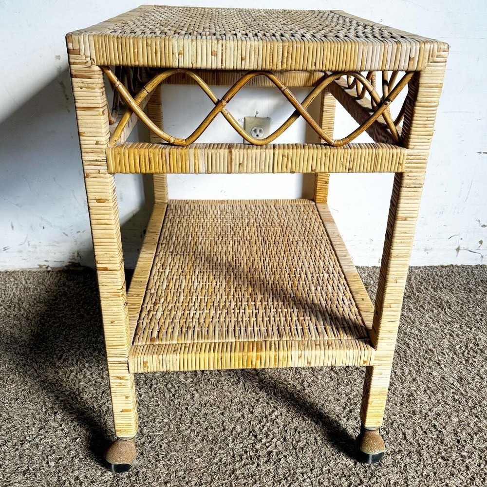 Boho Chic Wicker Two Tier Cart