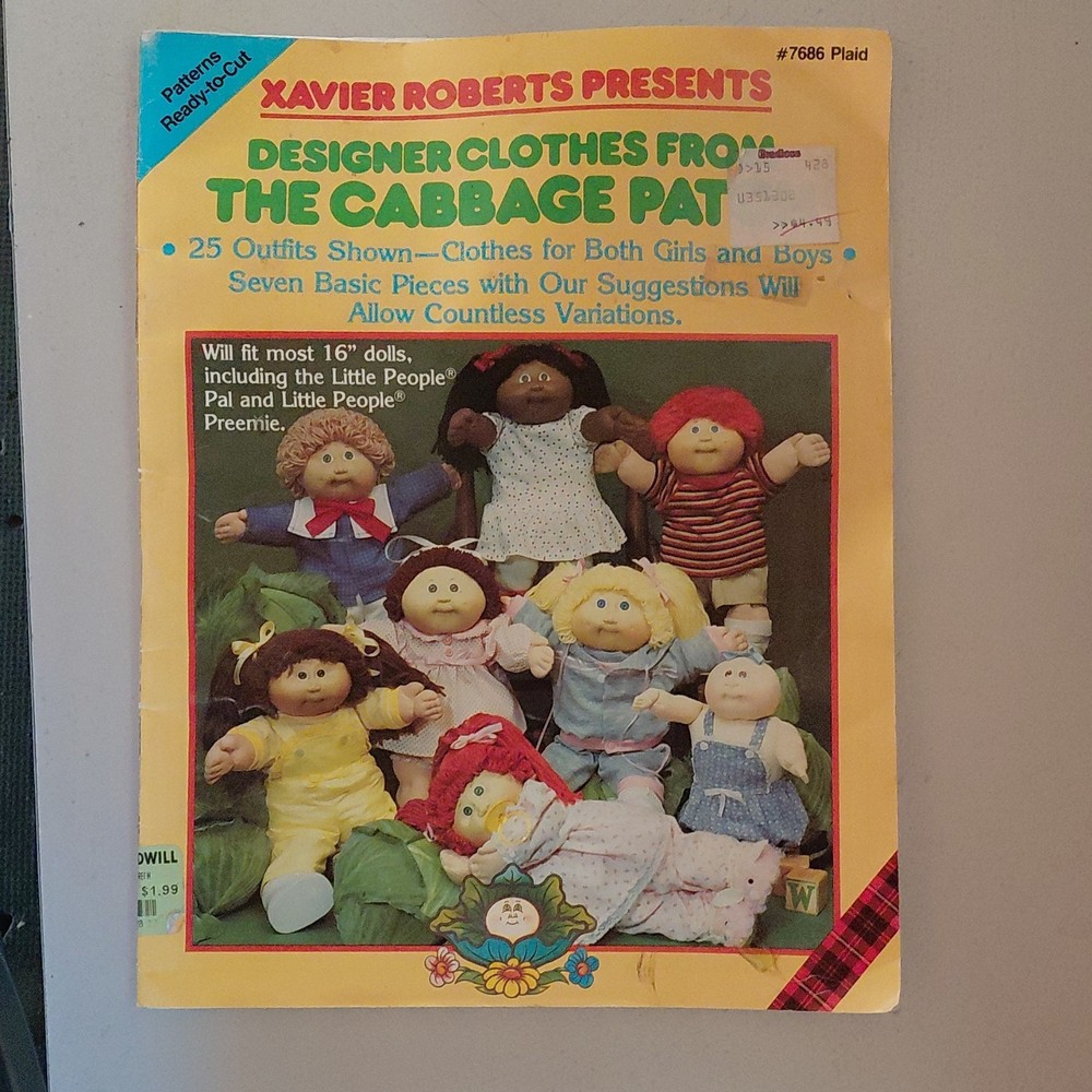 Xavier Roberts Designer Clothes Cabbage Patch Doll Pattern Book Vintage Original