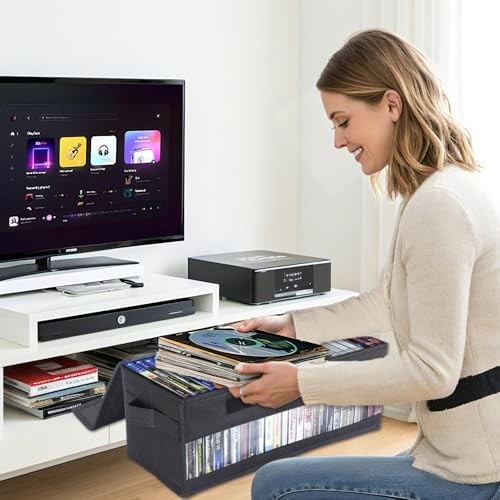 CD Storage Boxes - Pack of 2 CD Cases - 14" x 5.9" x 2 Pack With Visual Window