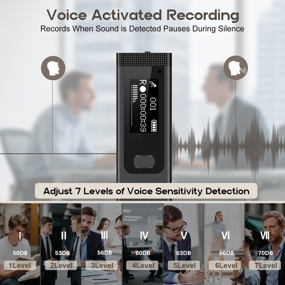 Mini Digital Voice Recorder - 1536Kbps Activated with Noise...