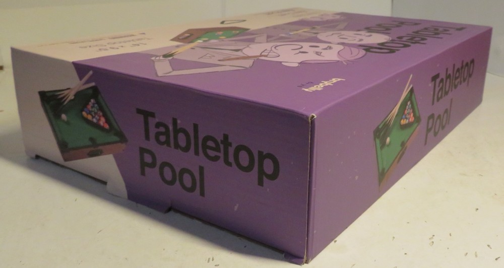 NOS Tabletop Pool Mini Pool Table & Billiard Set Small Billiards Game Real Balls