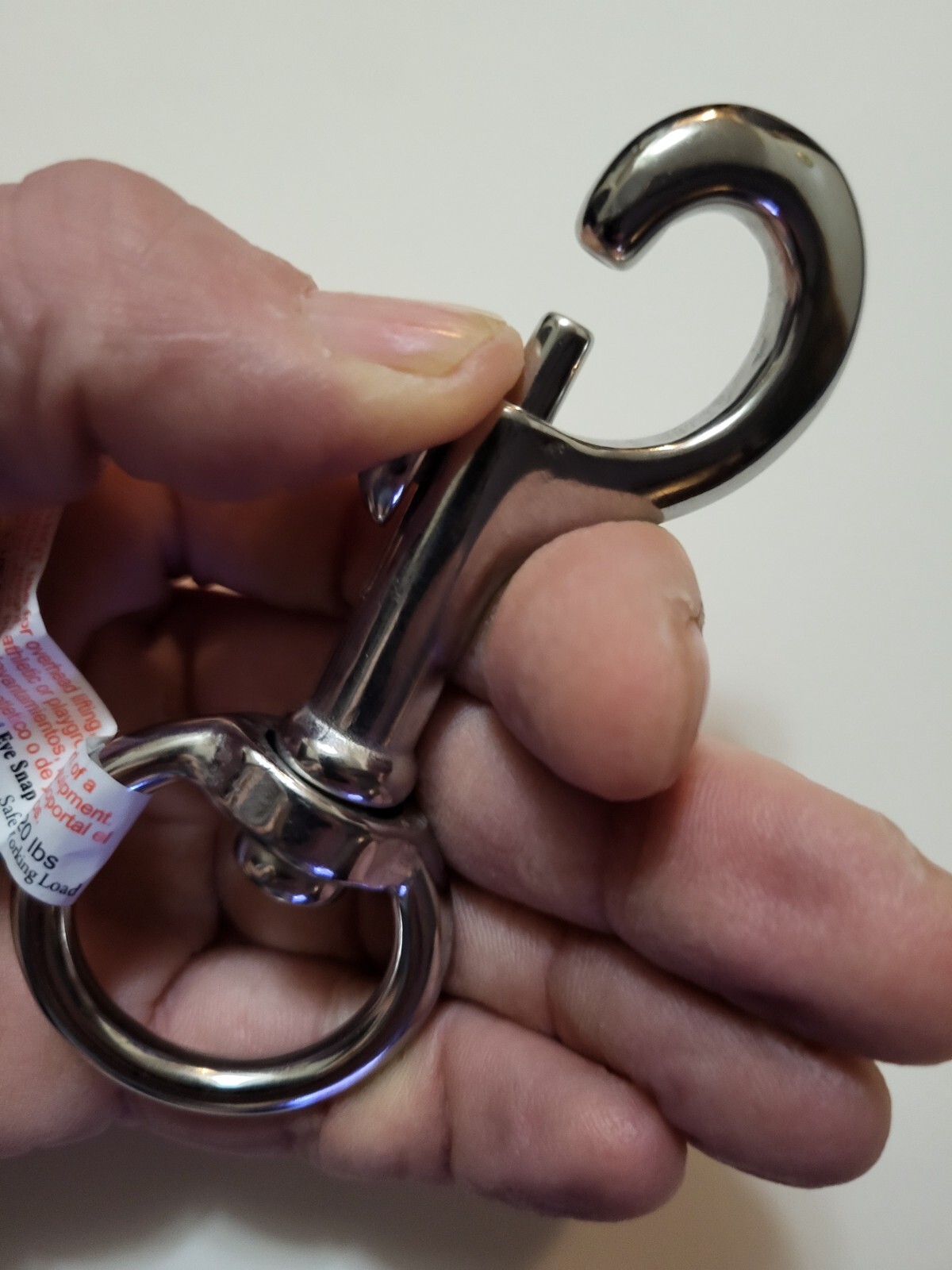 316 stainless steel Bolt action swivel snap hook clasp with 1 1/8" eye. 4 1/8"