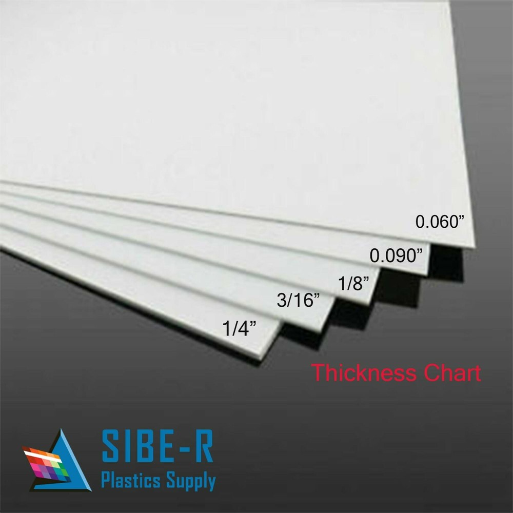 ABS Plastic Sheet - 3/16" thick - White -8" x 12" - Vacuum Forming Hobby