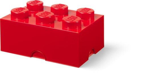 LEGO Storage Brick 6 Knobs, Bright Red [New Toy] Red, Brick