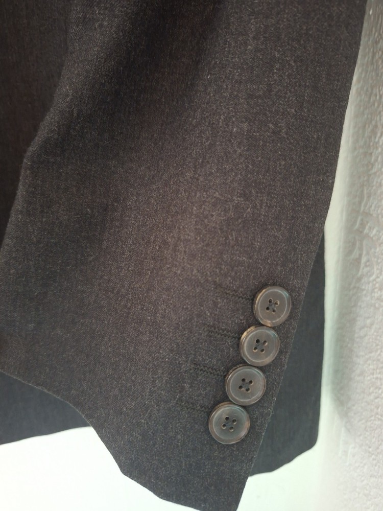 Jaeger Men's Dark Grey Wool Blazer Jacket 46R