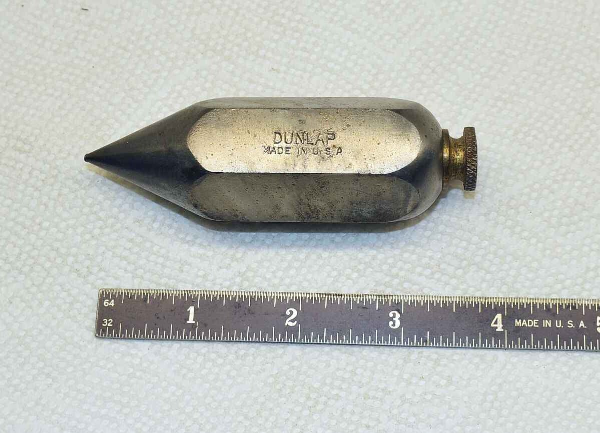 Iron Plumb Bob 7 oz  Dunlap Hexagon Timber Framing  Hexagon Body Craftsman Vtg