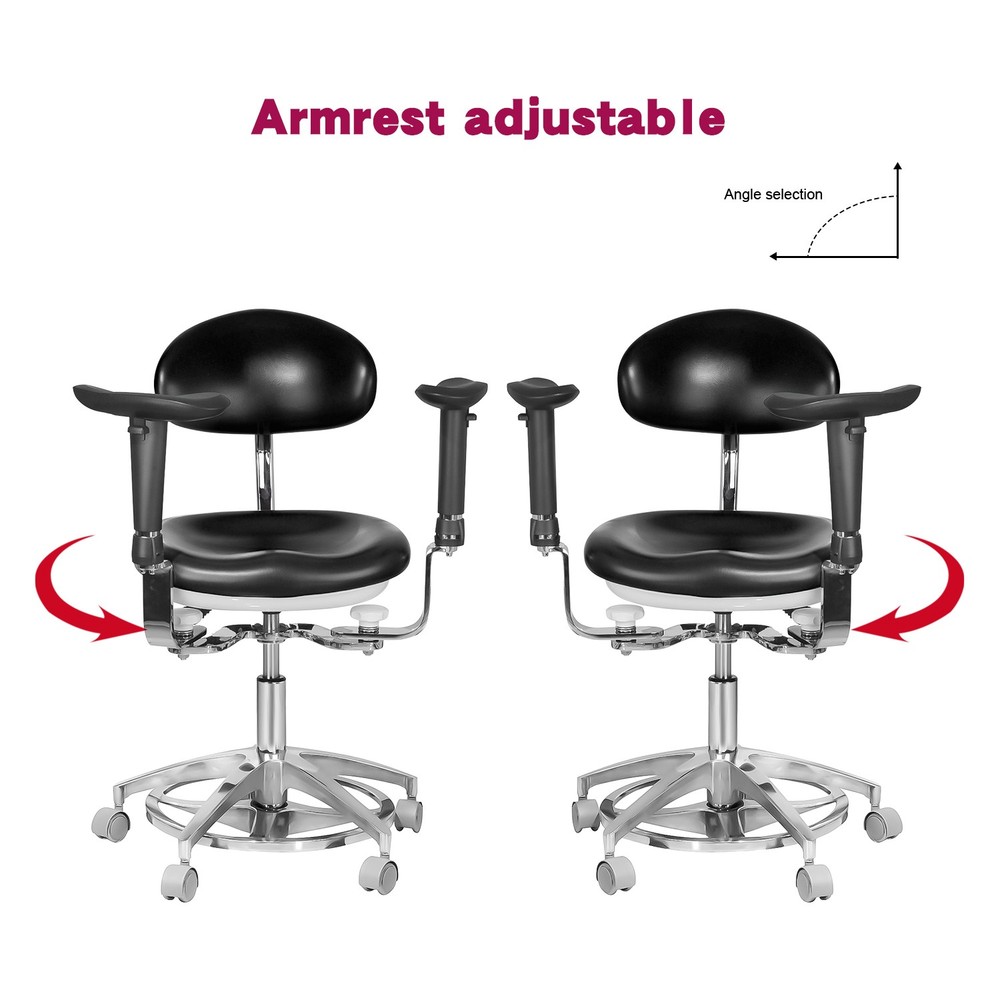 Imported PU Leather Dental 360° Mobile Dynamic Adjustable Chair with Armrest USA