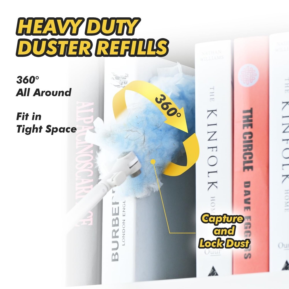 6 ft Extendable Duster Handle with 10 Refills, Compatible with Swiffer, Dispo...