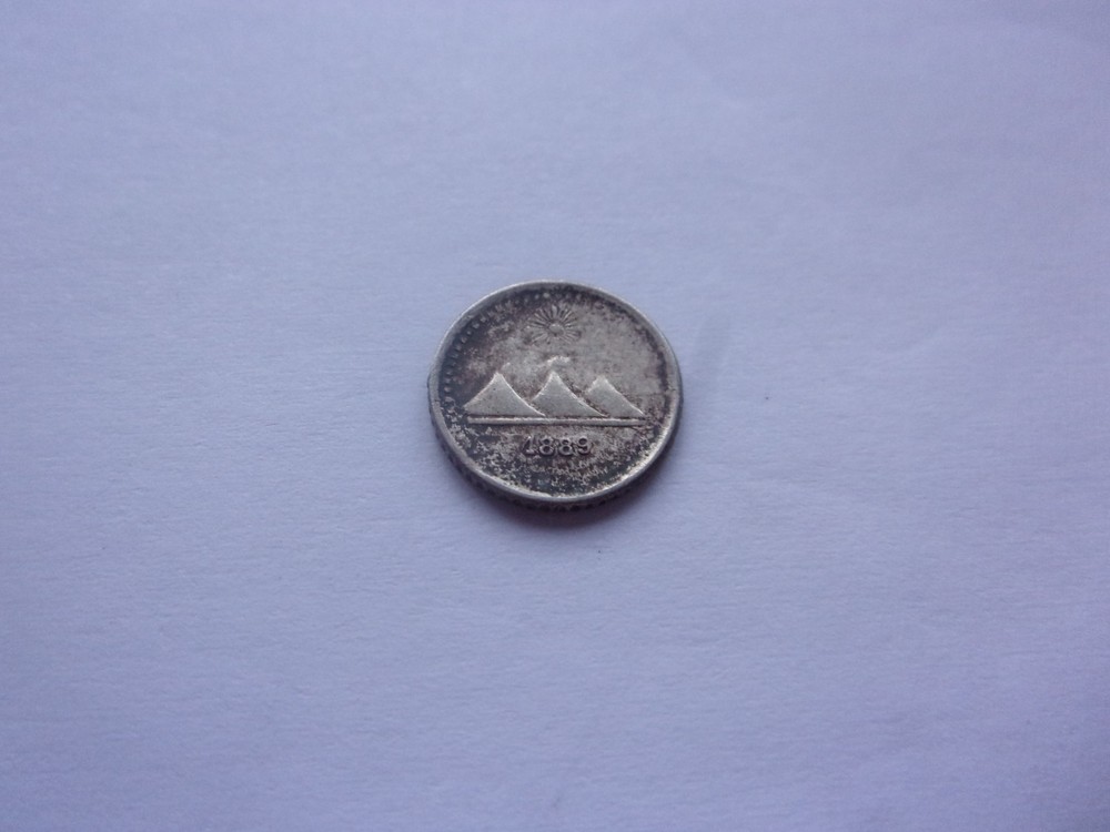 Guatemala 1889 silver 1/4 real dp17