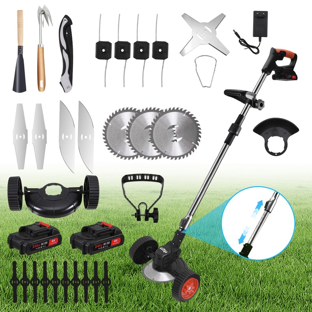 Cordless Electric Weed Lawn Eater Edger Yard Grass String Trimmer Cutter mower