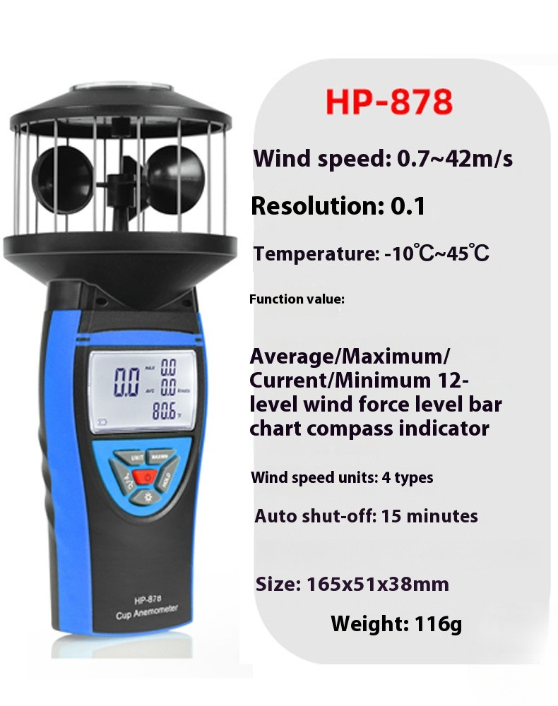 Wind Speed Flow Meter, Wind Speed Meter for HVAC, Handheld Air Flow Meter