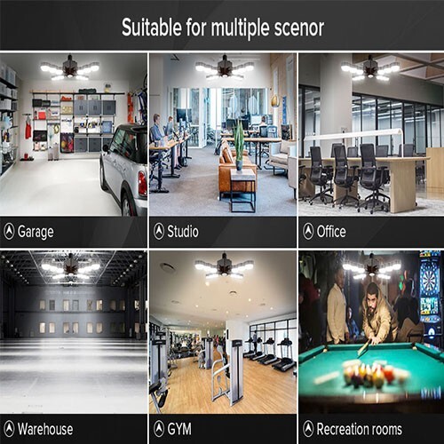 SANSI 60W LED Garage Light Deformable 6000lm Bulb LED Ceiling Workshop USED