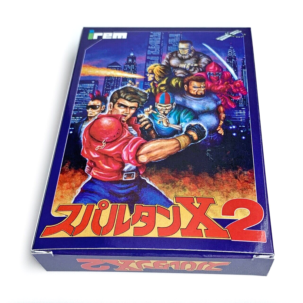 SPARTAN X 2 - Empty box Famicom game spare case replacement with tray X2