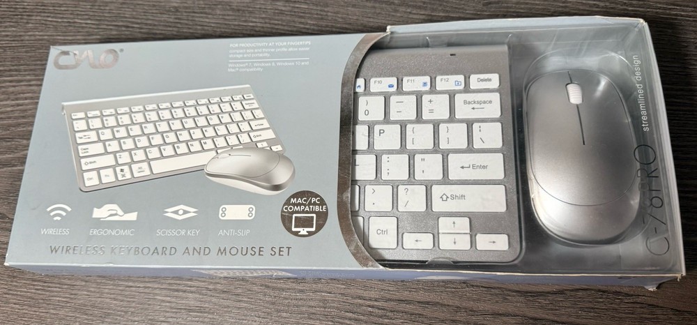 CYLO Wireless Keyboard And Mouse Set Silver