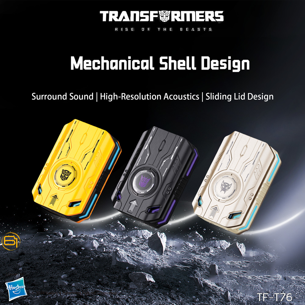 Transformers TF-T76 TWS Bluetooth Earbuds with Mic, Mecha Armor Case - Bumblebee