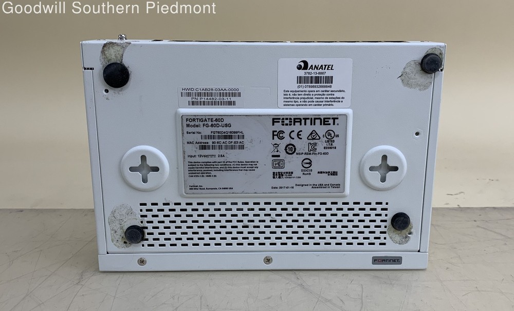 Fortinet FORTIGATE-60D FG-60D-USG Network Firewall - Tested (#KNZ3RN)