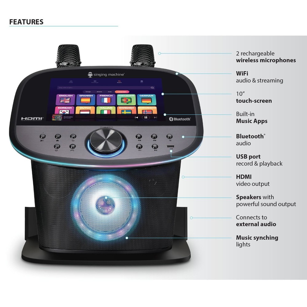 Singing Machine Pulse Karaoke-Premium Wi-Fi Karaoke System