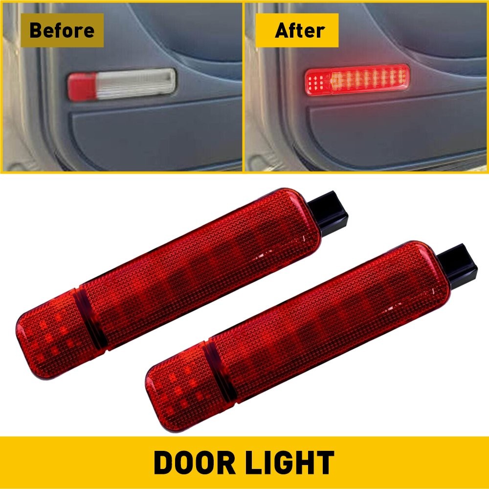 2pc For Chevy GMC Silverado Red LED Interior Door Panel Light Courtesy Reflector