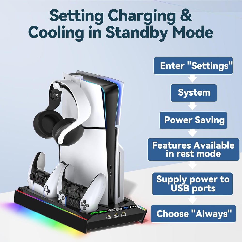 PS5 Wall Mount Kit with Charging Station for Edge & Dual Controller, 9 Black