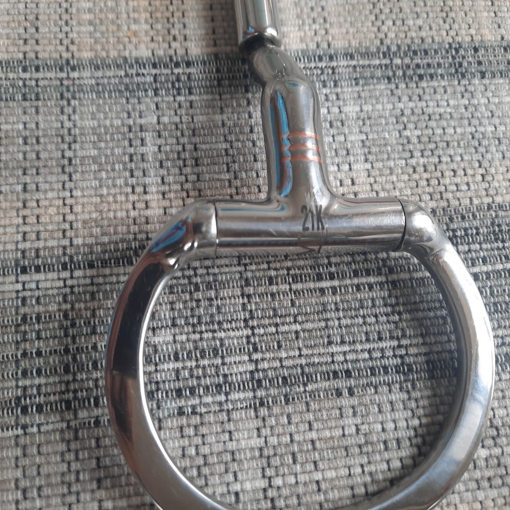 MYLER 6" MB36 Forward Tilt Ported Barrel Eggbutt Snaffle No Hooks 14mm Bit