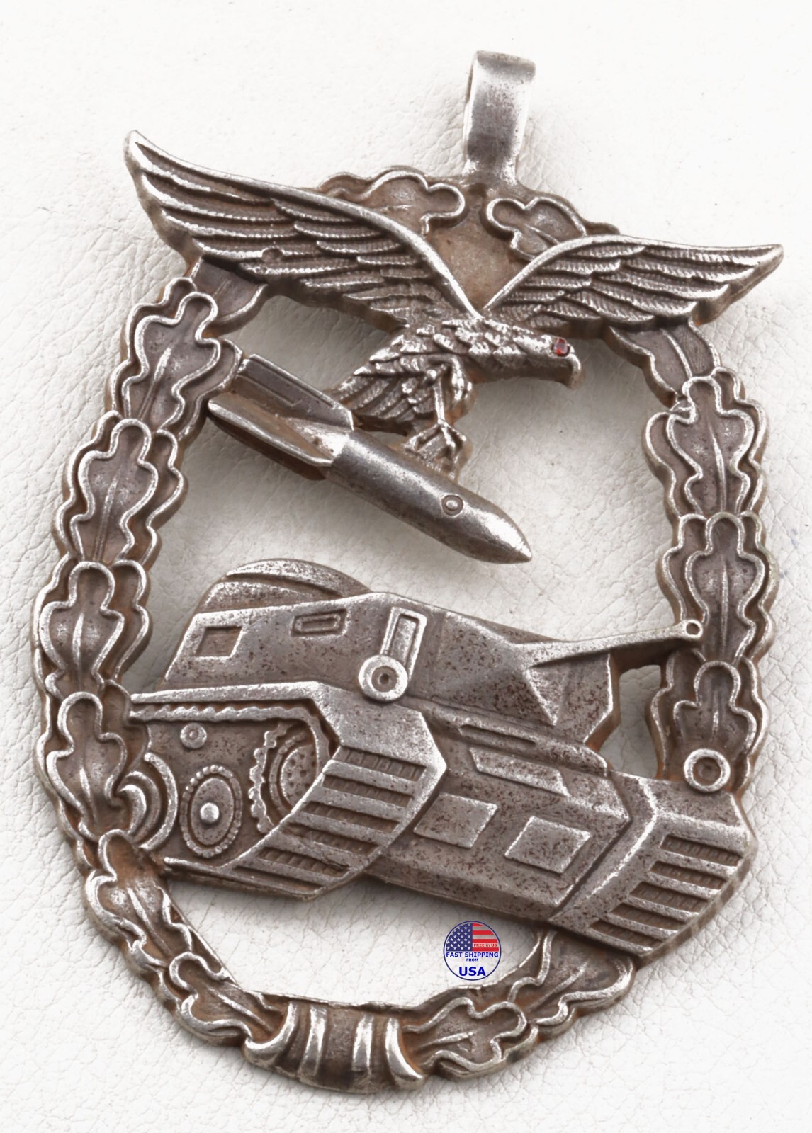 German pilot pendant 800 Silver WW2 Bomb Luftwaffe Tank WWII Wehrmacht Tank Eagl