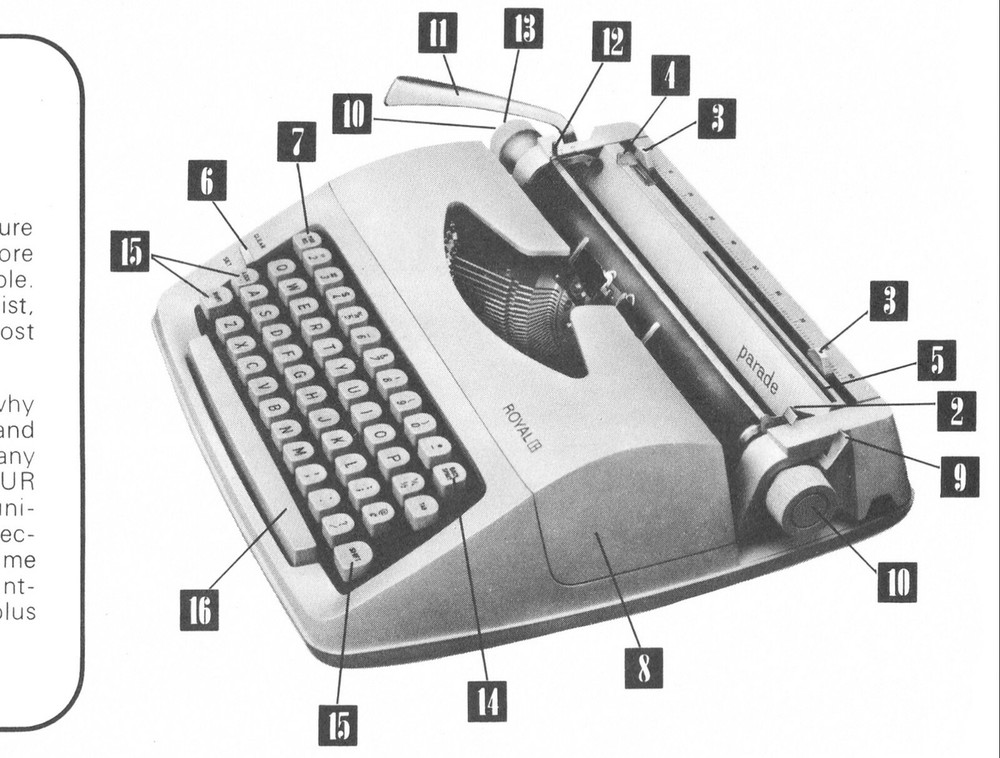 Royal Parade Typewriter Owner's User Instruction Manual Directions Guide