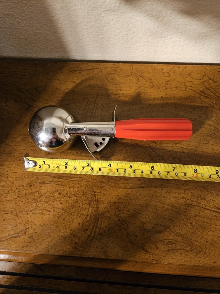 Vintage Ice Scoop With Red Handle 8"