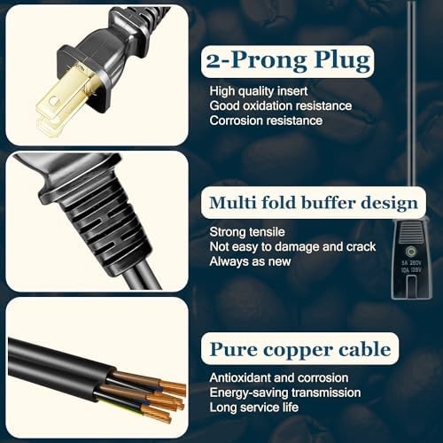 Replacement Power Cord Percolator Electrical Appliance Black