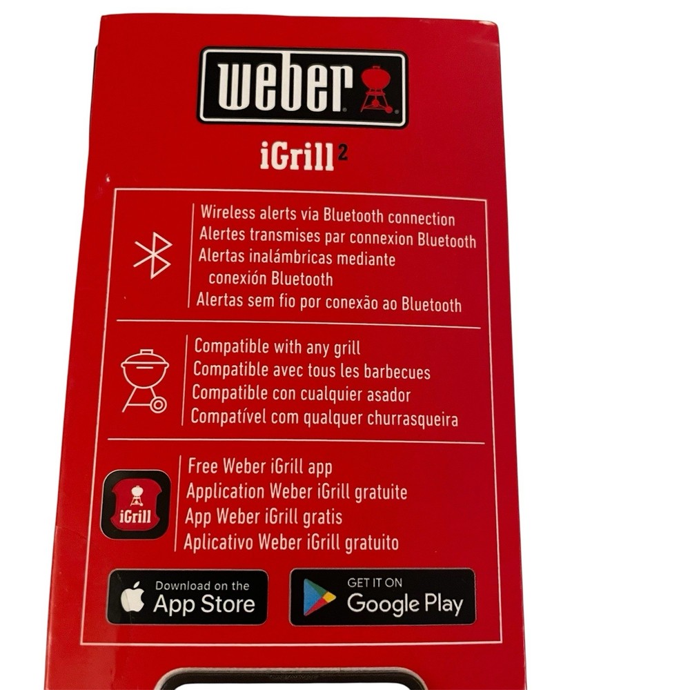 Weber iGrill 2 Bluetooth Smart Bbq Thermometer 7203, 4 Probe Capacity, Open Box