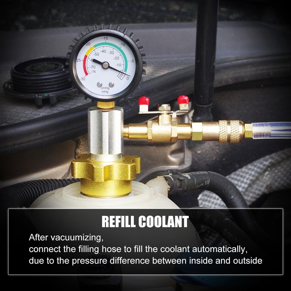 Universal Cooling System Vacuum Type Coolant Refill Tool Kit, Black