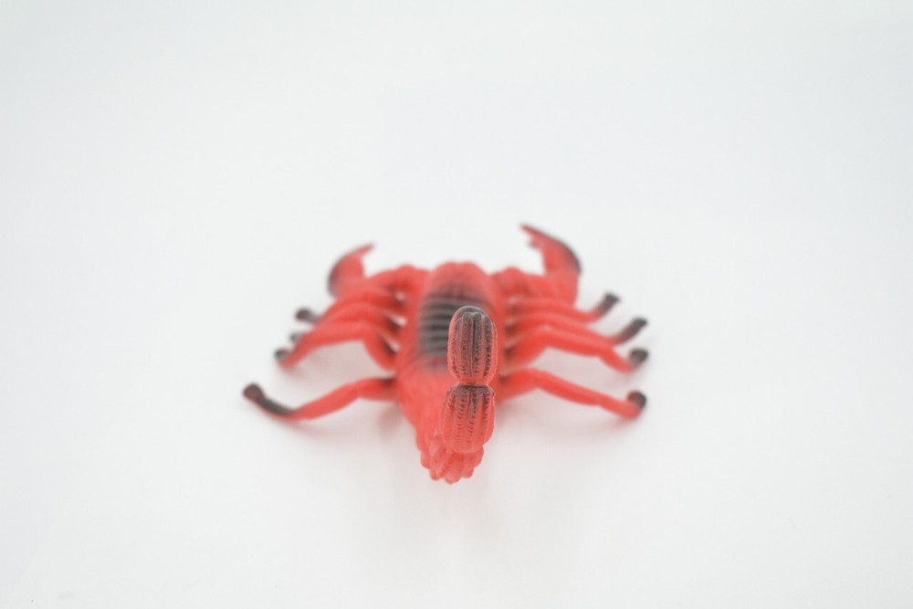 Scorpion, Red Black Big Solid Rubber Bug, Toy, Realistic Figure 5" ABC14 B263