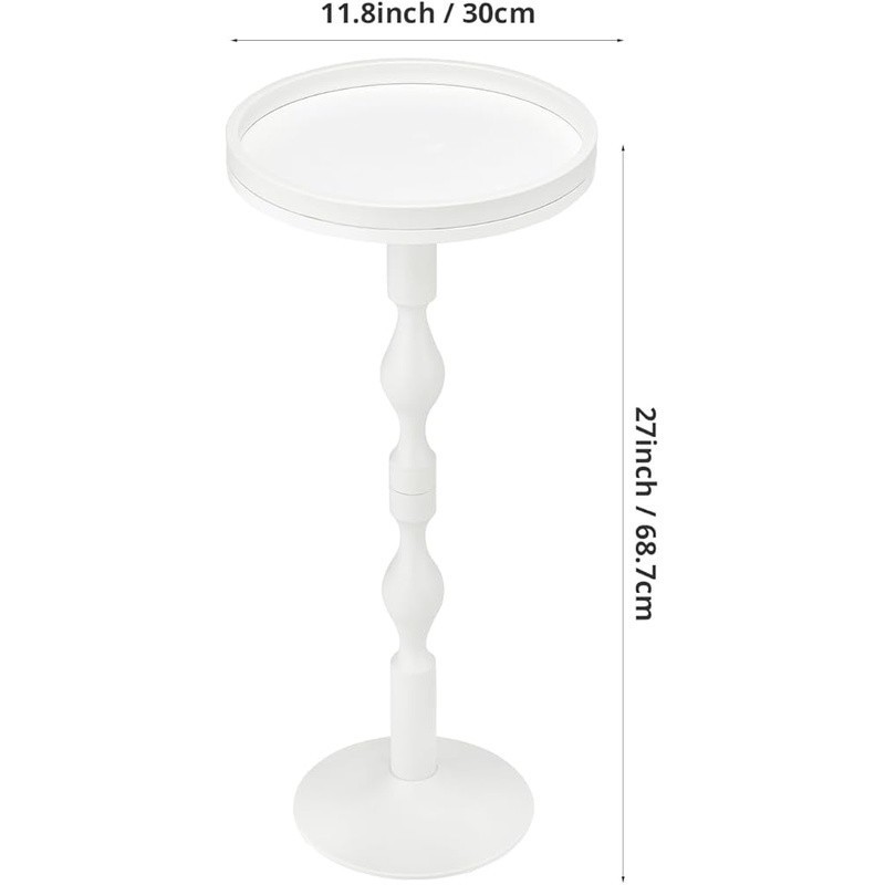 Small Round Side Table Portable Beverage Table Indoor Outdoor Use Easy Assembly