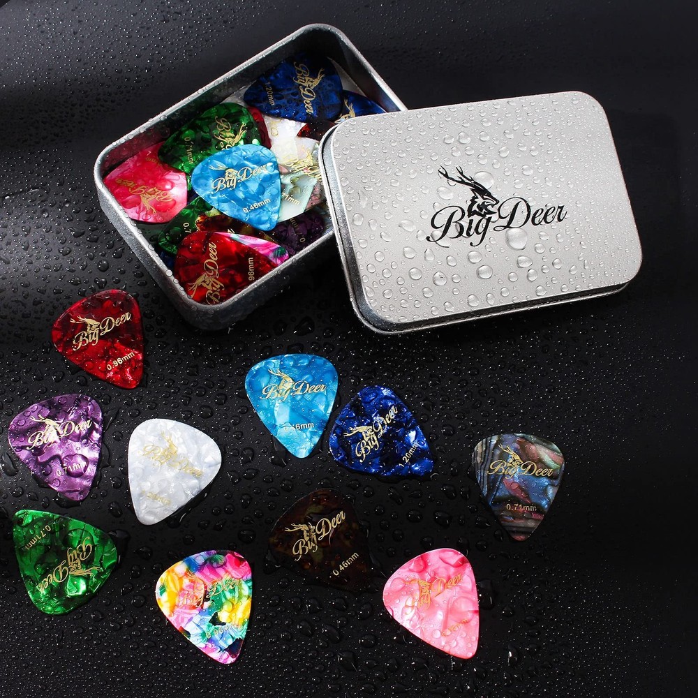 30 pack Celluloid Guitar Picks ，includes Thin,Medium, Heavy & Extra Heavy Pic...