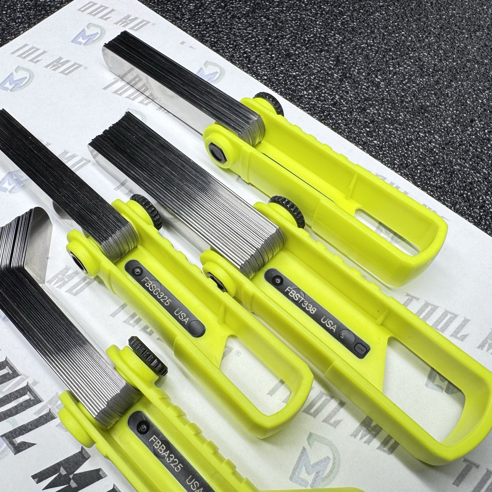 Snap-on Tools USA NEW HI VIZ 4pc Offset 45° & Straight Feeler Gauge Blade Sets