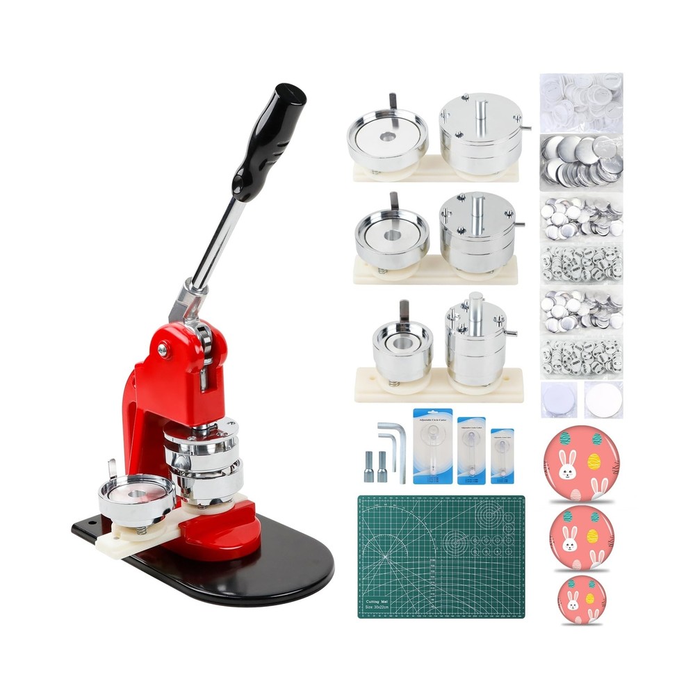 Button Maker Machine Multiple Sizes, DIY Button Press Machine 1.25 inch+2.25 ...