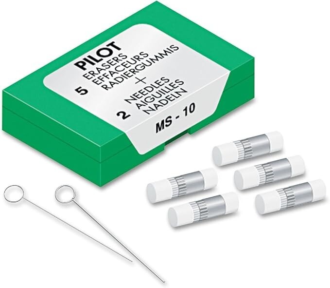 Pilot Eraser Refill Kit for Pilot Automatic Pencils 5/Pk with 2 Cleaning Pins