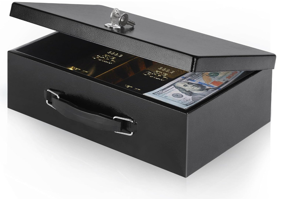 Fire Resistant Document Safe Box with Key Lock for Money Home Security Storage