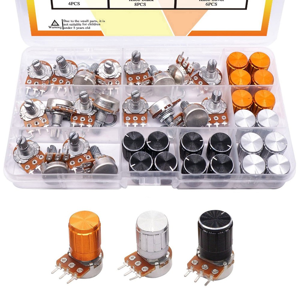 Potentiometer Linear Rotary Audio B Type Variable Resistor For Volume Control