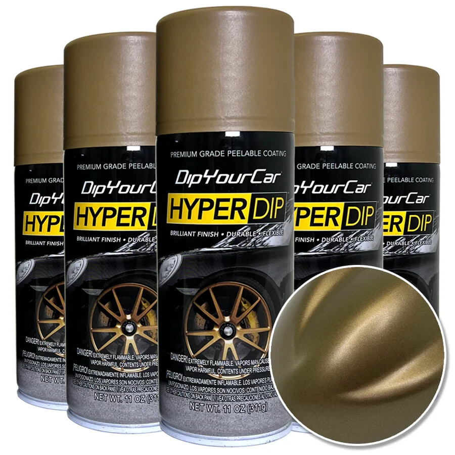 6 PACK - DYC HyperDip Aerosol Bronze Gold (Satin) NEW