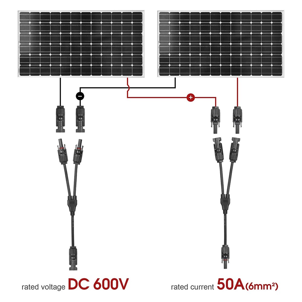 Solar Panel Y Branch Cable Connection Waterproof Adapter Connector Extension US