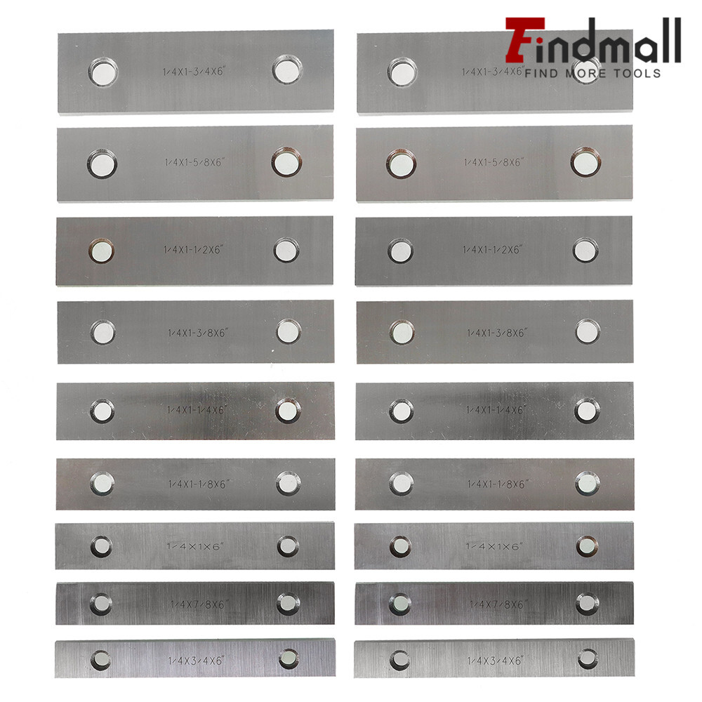 Steel Parallel Set 9 Pair 18Pcs 1/4 inch Thick 6 inch Long 0.0002 inch Precision