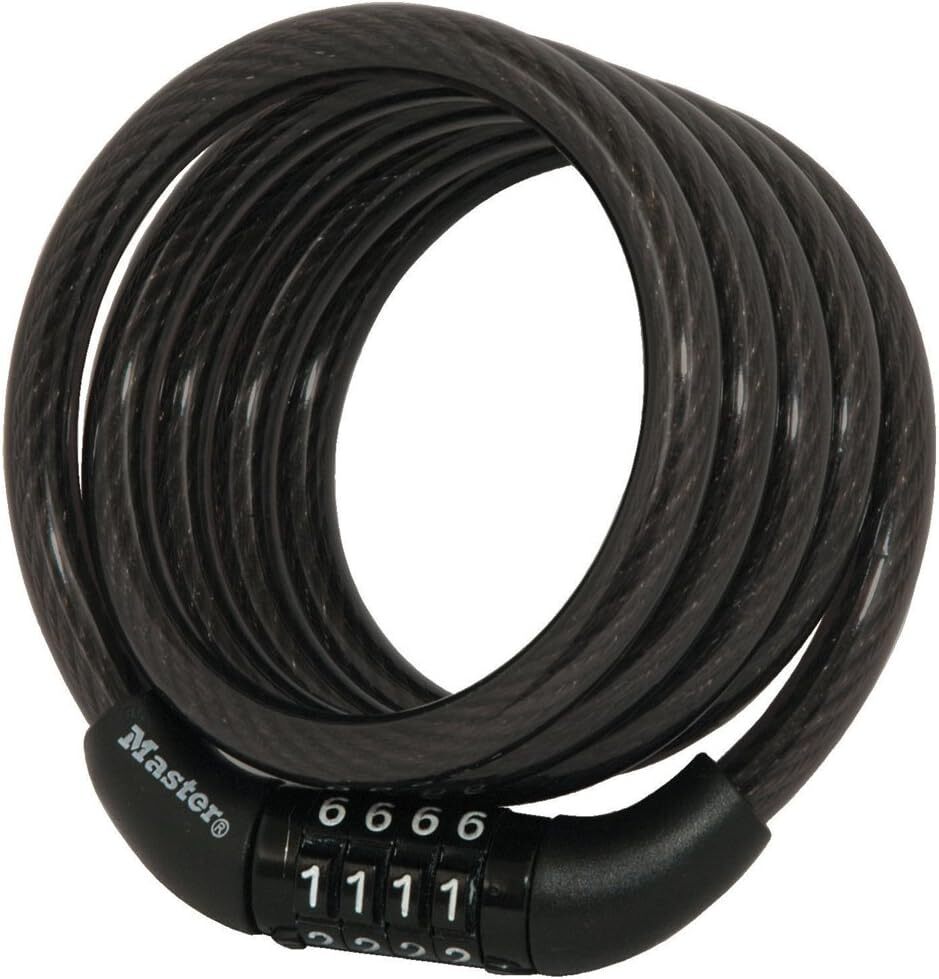 Master Lock Bike Lock Cable with Combination Black, 8143D - 2 PACK