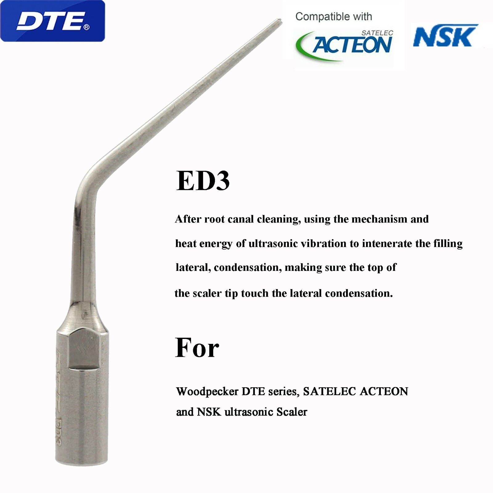 Woodpecker Dental Ultrasonic Piezo Scaler Tips Endo Perio DTE SATELEC NSK EMS