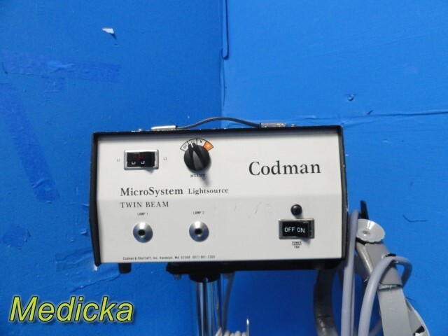 Codman Microsystem Twin Beam Light Source W/ Headlight & F/O Light Guide ~ 29685